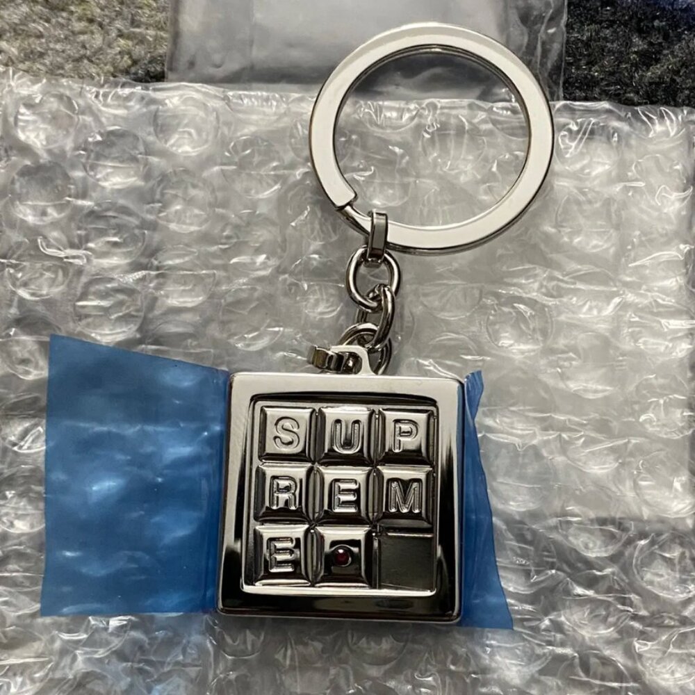 Supreme Puzzle Keychain Silver